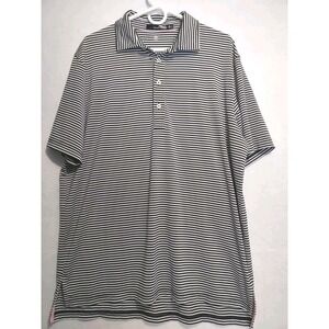 Ralph Lauren RLX Polo Shirt Mens  Large  Striped Short Sleeve Golf Performance